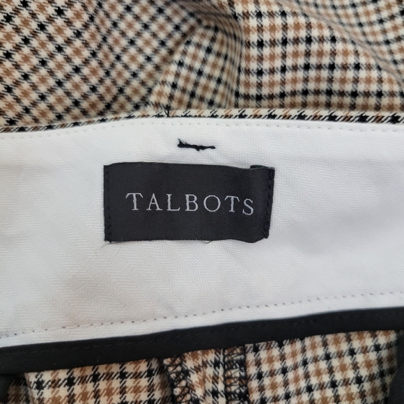 Talbots High Waist Hampshire Ankle Pant Size 18W Tan Houndstooth Check Straight - Picture 10 of 12